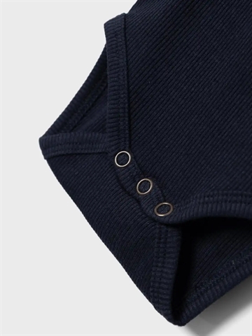 Name It Kortærmet Body - Kab Rib Knapper - Dark Sapphire