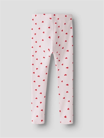 Name It Leggings - nmfbHEART - Cradle Pink med røde hjerter