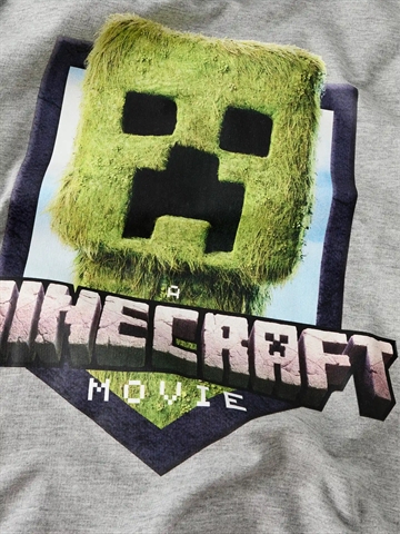 Name It Minecraft Hættetrøje - NKMOL Creeper - Grey Melange