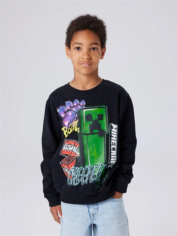 Name It Minecraft Sweatbluse - NKMDAI Creeper - Black