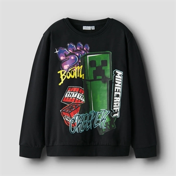 Name It Minecraft Sweatbluse - NKMDAI Creeper - Black