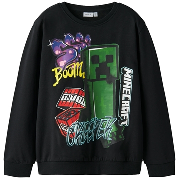 Name It Minecraft Sweatbluse - NKMDAI Creeper - Black