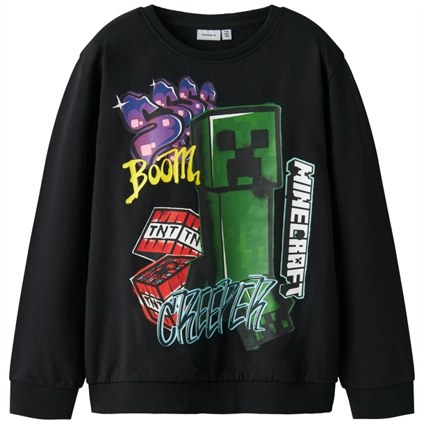 Name It Minecraft Sweatbluse - NKMDAI Creeper - Black