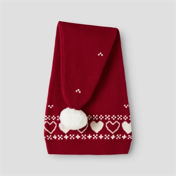 Name It Nissehue - NMNRISMAS KNIT - Red Dahlia HEARTS