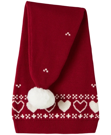 Name It Nissehue - NMNRISMAS KNIT - Red Dahlia HEARTS