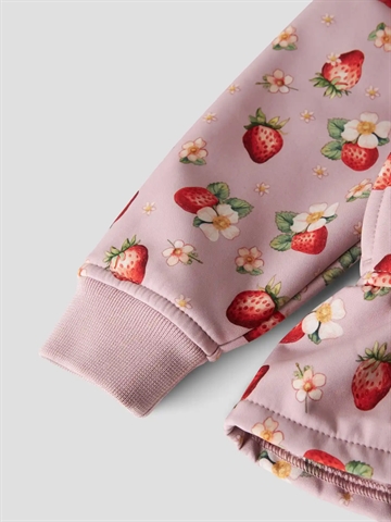 Name It Softshell Jakke - nmfAlfa08 - Keepsake Lilac STRAWBERRY med jordbærprint