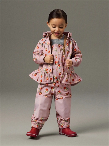 Name It Softshell Jakke - nmfAlfa08 - Keepsake Lilac STRAWBERRY med jordbærprint