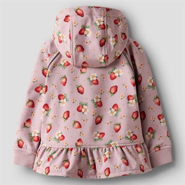 Name It Softshell Jakke - nmfAlfa08 - Keepsake Lilac STRAWBERRY med jordbærprint