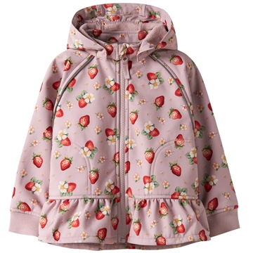 Name It Softshell Jakke - nmfAlfa08 - Keepsake Lilac STRAWBERRY med jordbærprint
