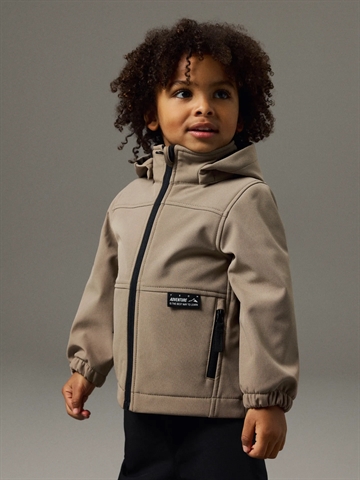 Name It Softshell Jakke - nmm Alfa08 - Fossil - i beigebrun