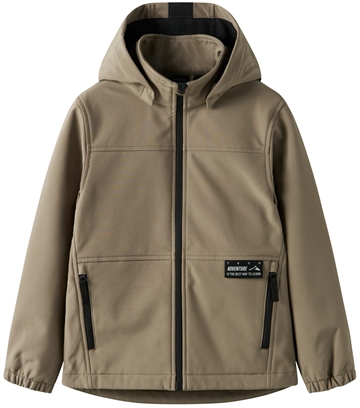 Name It Softshell Jakke - nmm Alfa08 - Fossil - i beigebrun