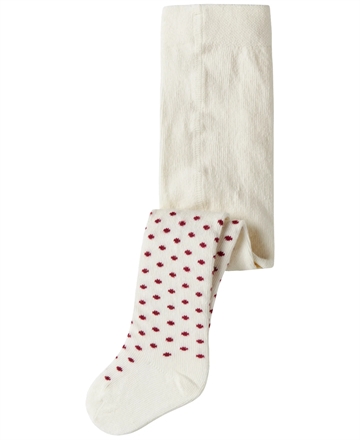 Name It Strømpebukser nbfByra - Cloud Dancer med røde prikker