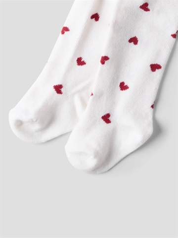 Name It Strømpebukser - nbviCHRISTMAS - Bright White Red Dhalia - 2-pak