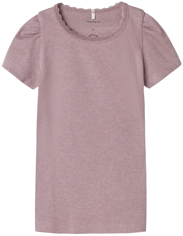 Name Shirt Kab Rib Elderberry Melange