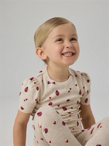 Name It T-shirt - NmfHaline - Mariehøne - Peyote Melange