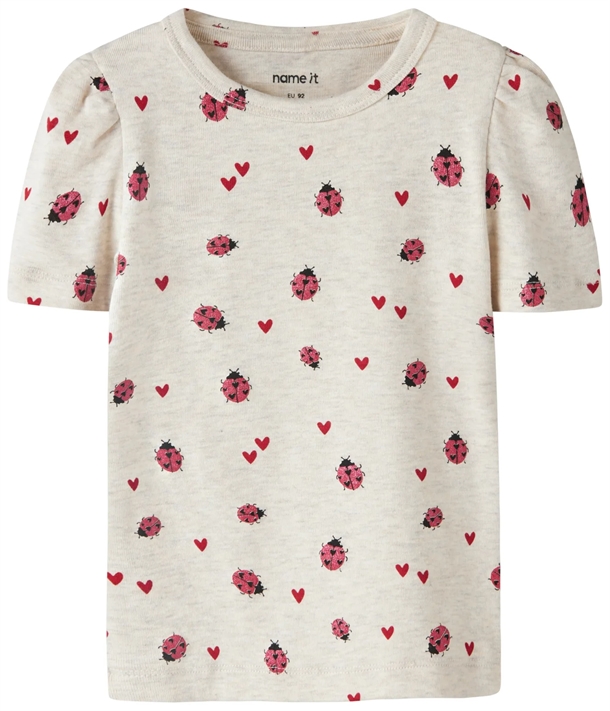 Name It T-shirt - NmfHaline - Mariehøne - Peyote Melange