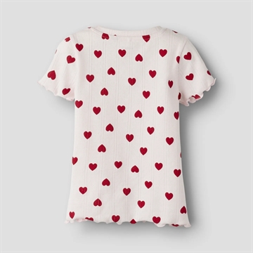 Name It T-shirt - NmfHilary - Mauve Morn - Pointelle - Hjerter