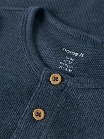  Name It T-shirt - Rib - Kab - Vintage Indigo Melange - i blå
