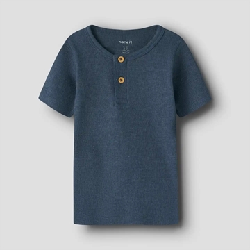  Name It T-shirt - Rib - Kab - Vintage Indigo Melange - i blå
