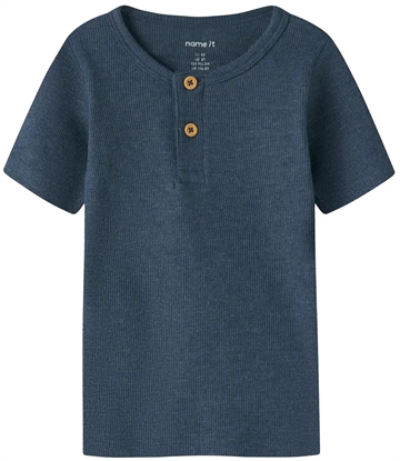  Name It T-shirt - Rib - Kab - Vintage Indigo Melange - i blå
