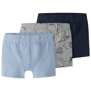 Name It Underbukser - 3-pak Boxershorts - Grey Melange/Endless Sky/Navy Blazer