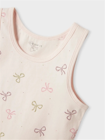 Name It Undertrøje - 2-pak NMFTANK TOP - Barely Pink Bow i rosa med print af sløjfer