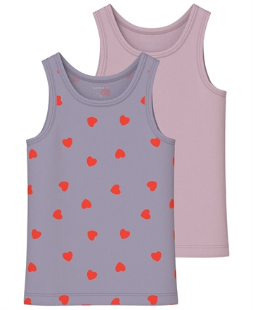 Name It Undertrøje - 2-pak NMFTANK TOP - Lavender Hearts