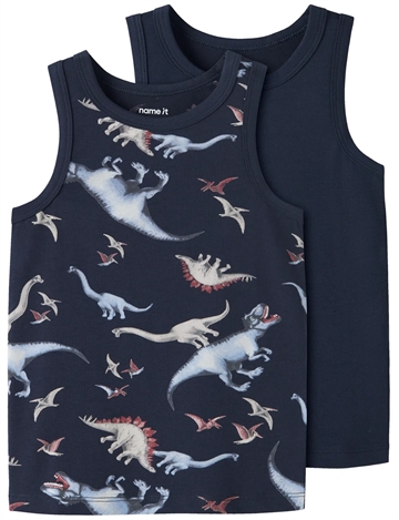 Name It Undertrøje - 2-pak NMMTANK TOP - Dino Navy Blazer