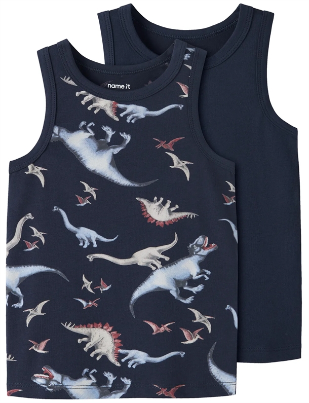 Name It Undertrøje - 2-pak NMMTANK TOP - Dino Navy Blazer