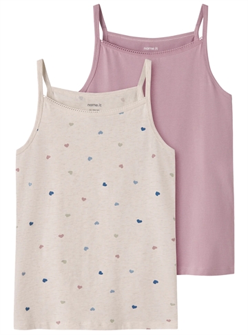 Name It Undertrøje - nkfStrap Top - 2-pak - Peyote Hearts