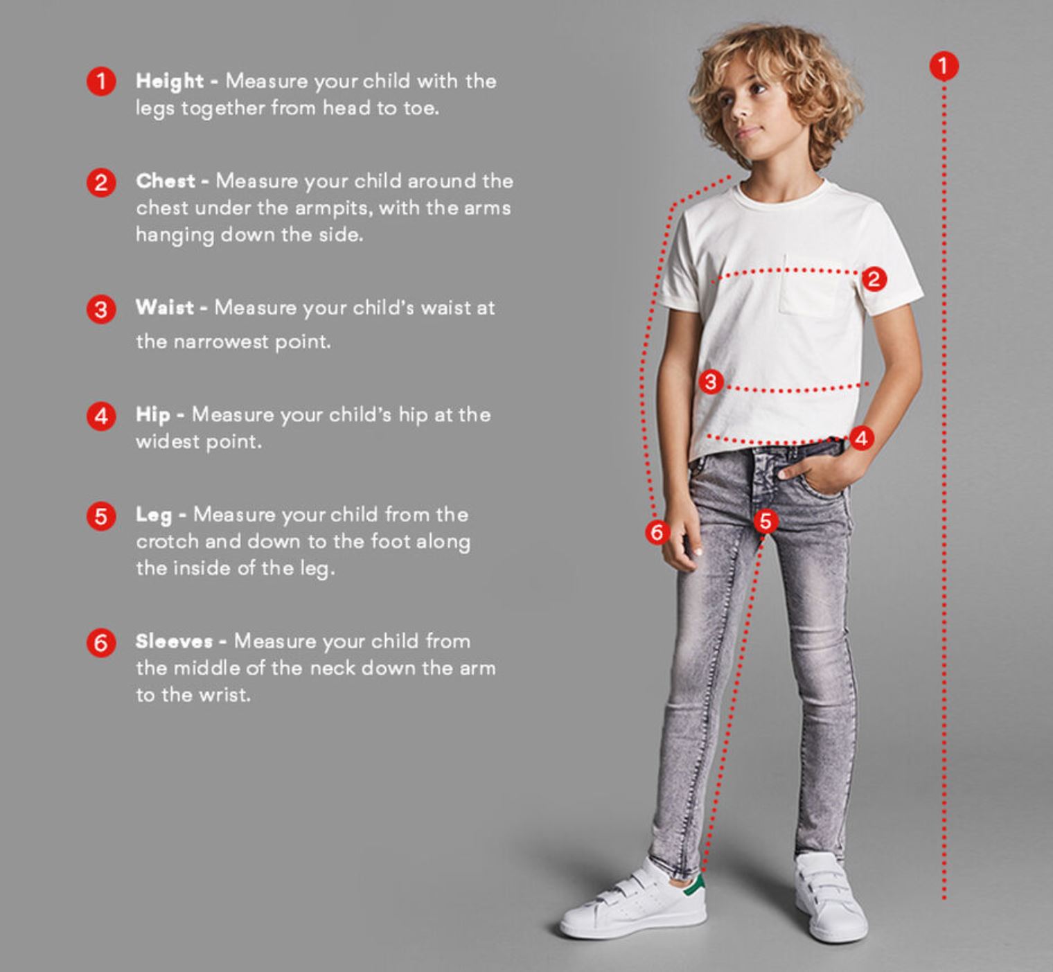 Name It størrelsesguide - guide til måling af børn