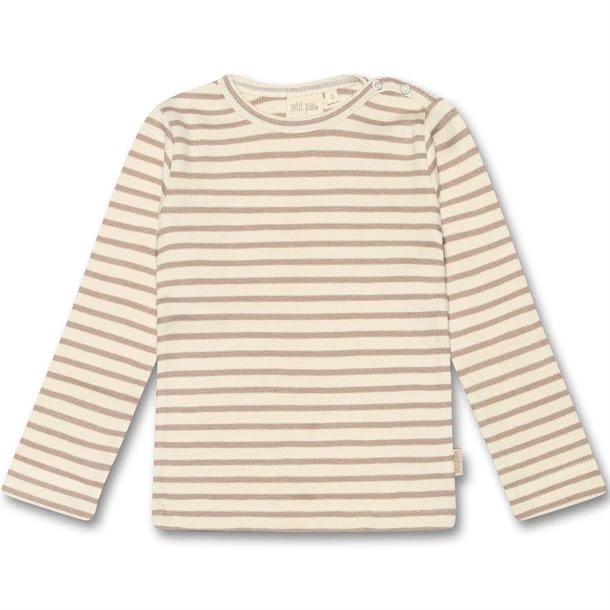 8: Petit Piao Bluse Striber Simply Taupe/Off White