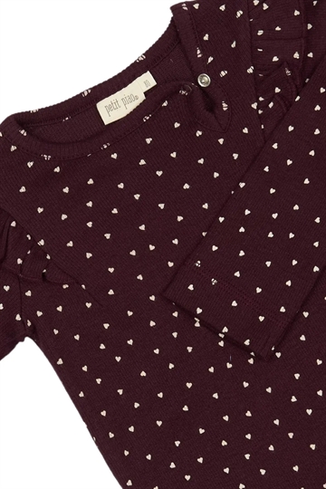 Petit Piao Body - Modal Heart - Dark Grape/WhitePetit Piao Body - Modal Heart - Dark Grape/White