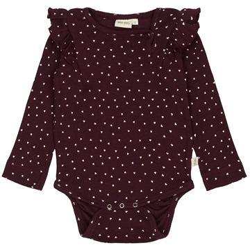 Petit Piao Body - Modal Heart - Dark Grape/White