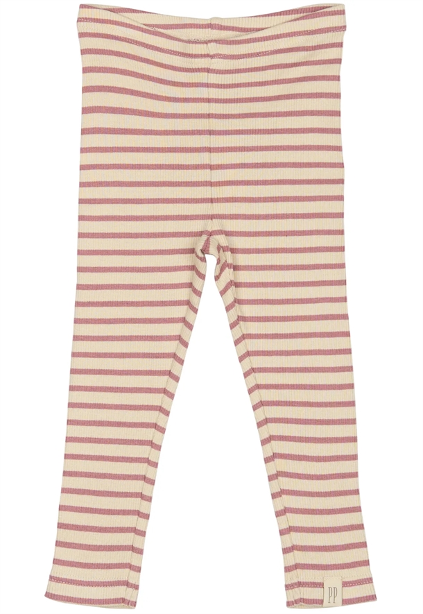 Petit Piao Leggings - Striber - Nostalgic Rose/off white