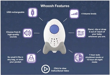 Rockit Wooshh - white noise - hvid støj - beroligende sovelyde til baby