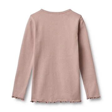 Wheat Bluse - Ida - Rib - Rose Powder i ensfarvet rosa