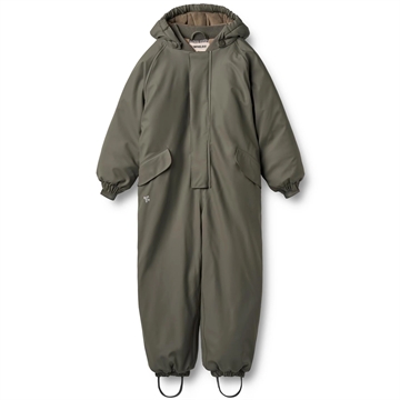 Wheat Gummi flyverdragt - Ludo - Winter Forrest i støvet grøn