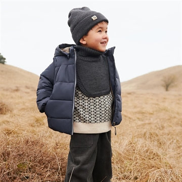 Wheat Hue - Uld - Beanie Omalas - Charcoal Melange