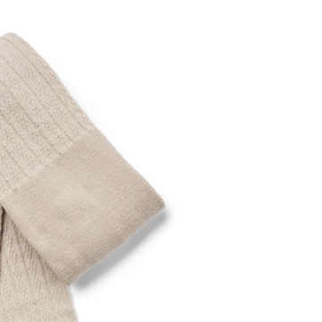 Wheat Strømpebukser - Karla Wool Lace - Uld - Offwhite med blonde