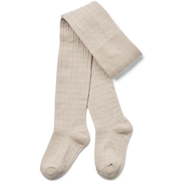 Wheat Strømpebukser - Karla Wool Lace - Uld - Offwhite med blonde