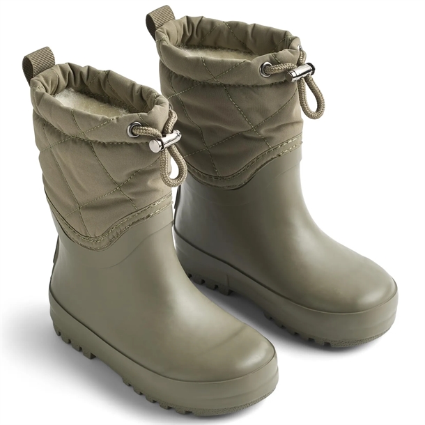 Wheat Termostøvler - Drizzle Snowboot - Dry Leaves - i støvet grøn