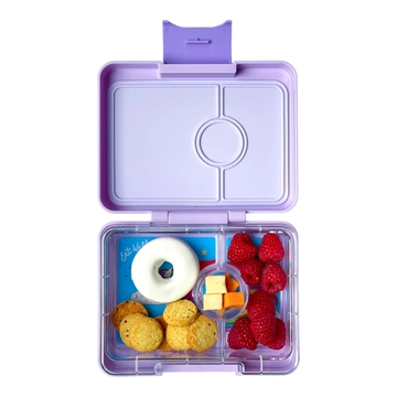 Yumbox Madkasse m. 3 Rum - Bento Snack - Lavendel Lilla Enhjørning