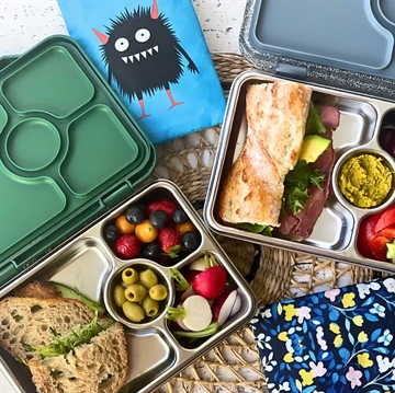 Yumbox Madkasse m. 4 rum - Stål - Pret - Dublin Grøn