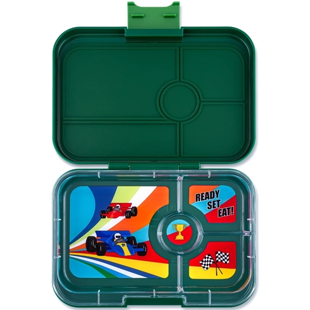 Yumbox Madkasse - 4 rum - Tapas - Greenwich Grøn/Racerbiler