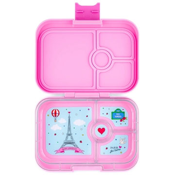 Yumbox Madkasse Bento Panino - 4 rum - Fifi Pink i rosa - Paris - Eiffeltårnet