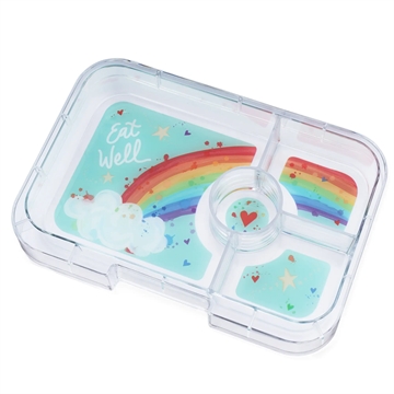 Yumbox Madkasse Bento Tapas - 4 rum - Antibes Blue Rainbow - madkasse med rum - regnbue