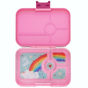 Yumbox Madkasse Bento Tapas XL - Capri Pink med 4 Rum - Rainbow - regnbue