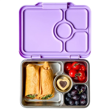 Yumbox Madkasse - Stål - Prêt 4 rum - Lavendel Lilla