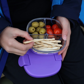 Yumbox Snack Bowl - 3 Rum - Haze Purple - med lilla låg